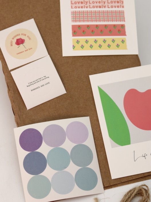 Упаковочный набор д/подарков (2 листа+лента+открытка+5 наклеек) &quot;Autumn whisper&quot;,40x50 см 