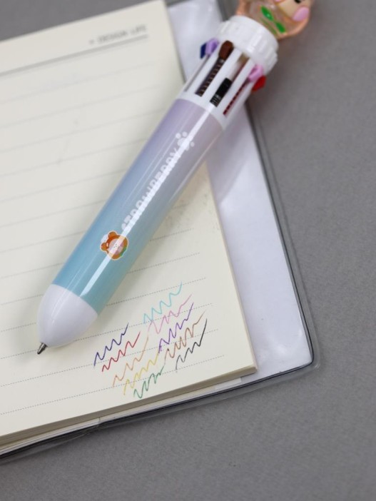 Разноцветная ручка 10 в 1 &quot;Crystal Dudu Bear, green pen&quot; 
