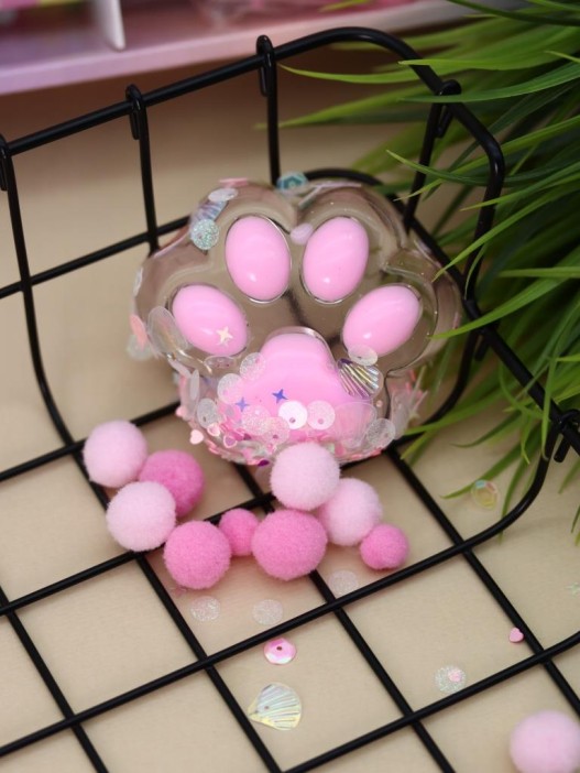 Мялка - антистресс «Таба ЛАПКА со звёздочками», розовая, 6 x 7,3 см 