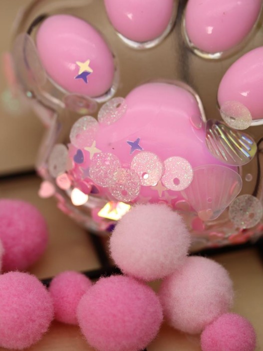 Мялка - антистресс «Таба ЛАПКА со звёздочками», розовая, 6 x 7,3 см 