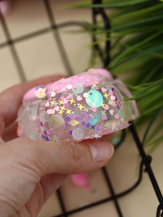 Мялка - антистресс «Таба ЛАПКА со звёздочками», розовая, 6 x 7,3 см 