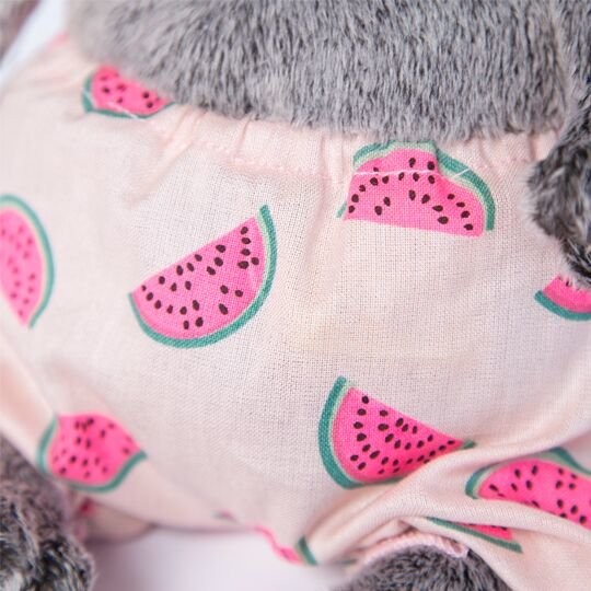 Мягкая игрушка "Басик BABY в трусах в арбузик и с зеленым бантиком"(20см) 