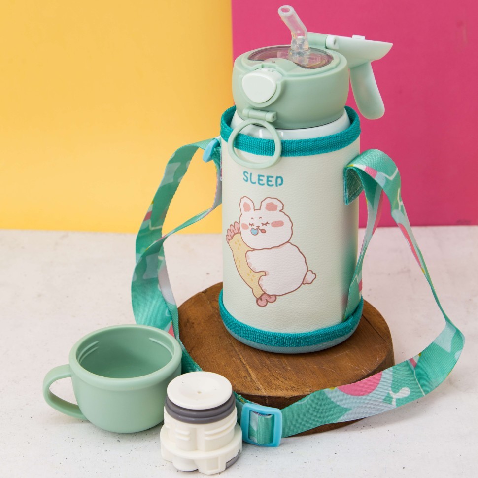 Термос "Hare ears cat", green (500 ml)