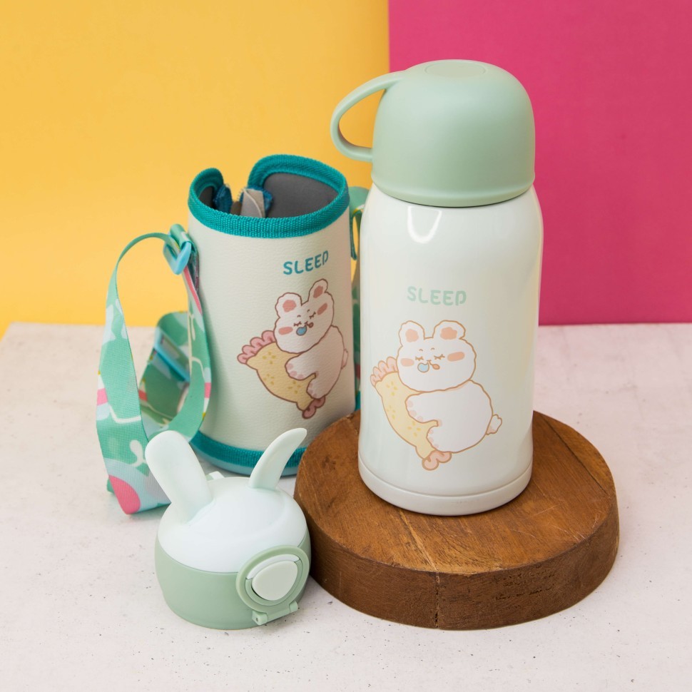 Термос "Hare ears cat", green (500 ml)