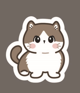 Значок ECO из дерева Adorable cat 