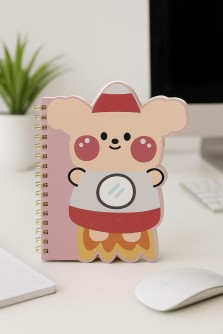 Блокнот на спирали (B6) "Space friends",  pink (13*18)