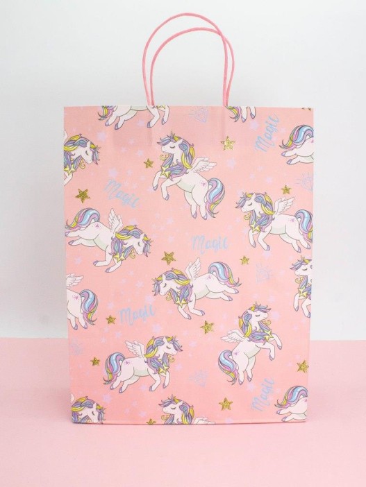 Пакет подарочный крафтовый «Cool gerl», unicorn (32*42*11) 
