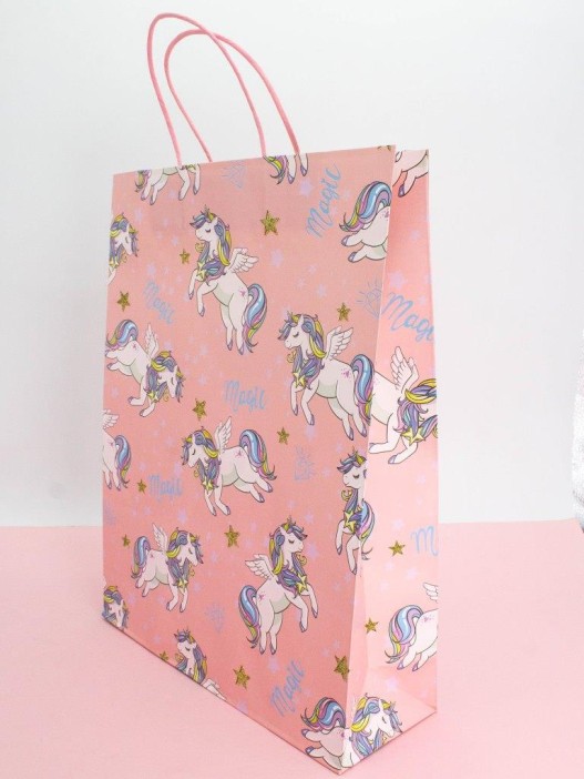 Пакет подарочный крафтовый «Cool gerl», unicorn (32*42*11) 