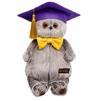 Мягкая игрушка "Кот Басик в академической шапочке" (25 см)