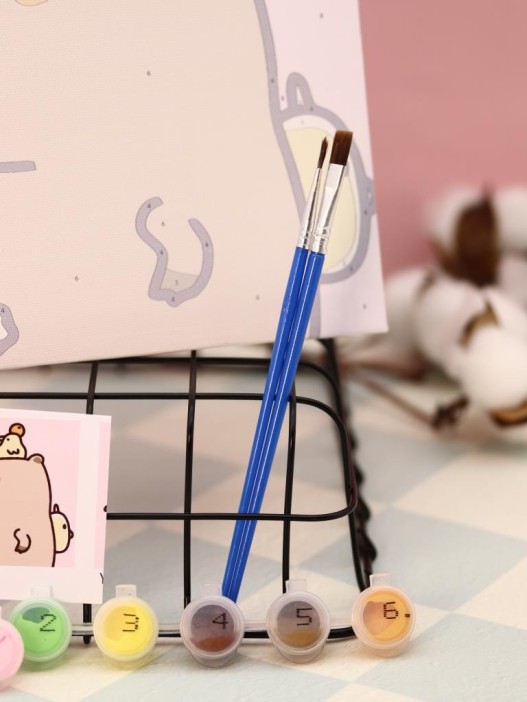 Картина по номерам на подрамнике Draw Me! «Capybara and ducks», (20*20 см) 