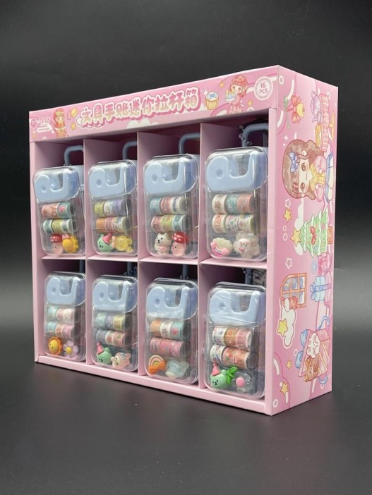 Канцелярский набор DIY в шкатулке &quot;Suitcase&quot;, blue, шоу-бокс 16 шт. 