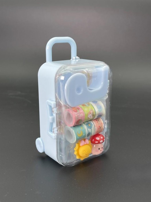 Канцелярский набор DIY в шкатулке &quot;Suitcase&quot;, blue, шоу-бокс 16 шт. 