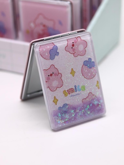 Зеркало шейкер раскладное &quot;Many little pig&quot;, белое, 8*6 см 