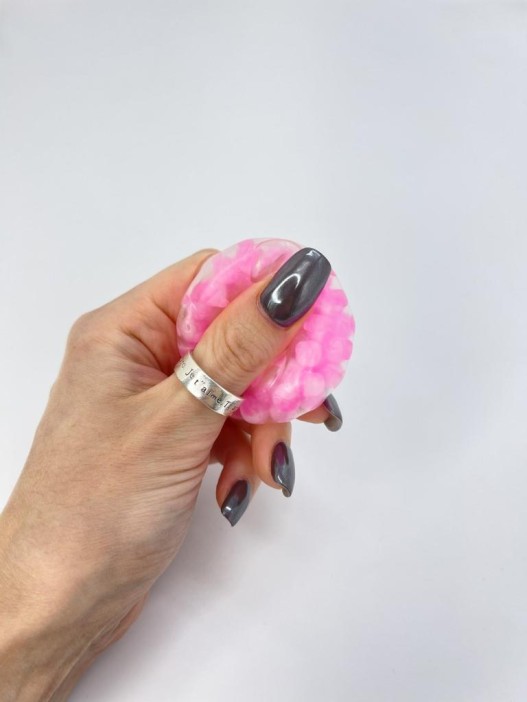 Мялка - антистресс «Мягкий мишка», розовая (3,7*5 см) 