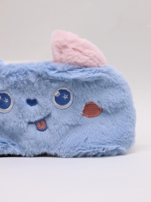 Маска для сна гелевая GIRLY "Пушистый монстр", синяя 