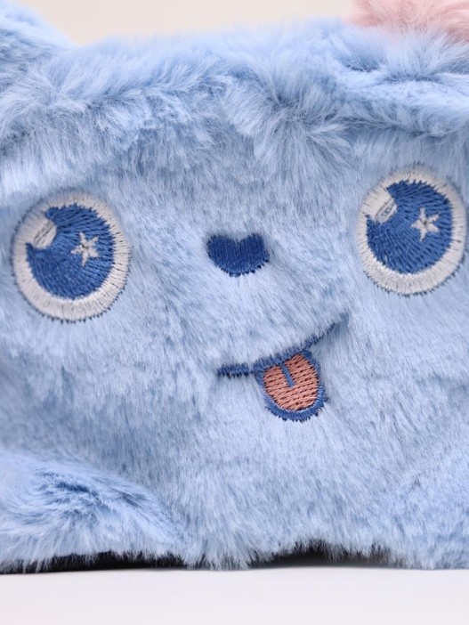 Маска для сна гелевая GIRLY "Пушистый монстр", синяя 