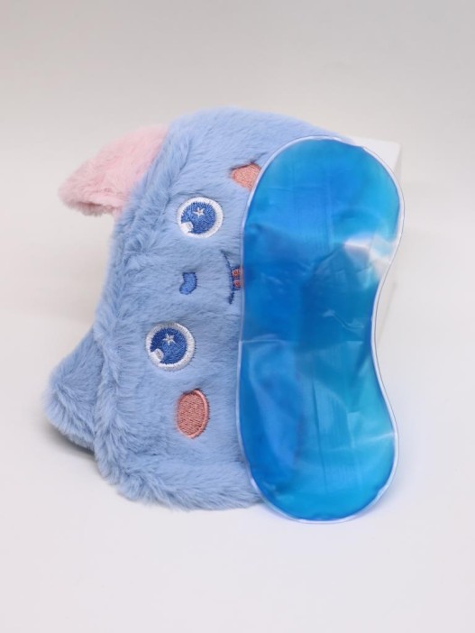 Маска для сна гелевая GIRLY "Пушистый монстр", синяя 