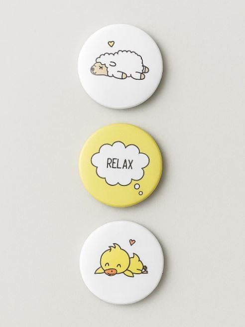 Набор значков 3 шт. iLikeGift &quot;Relax&quot; 