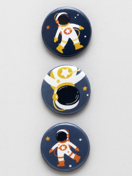Набор значков 3 шт. iLikeGift &quot;Spaceman&quot; 
