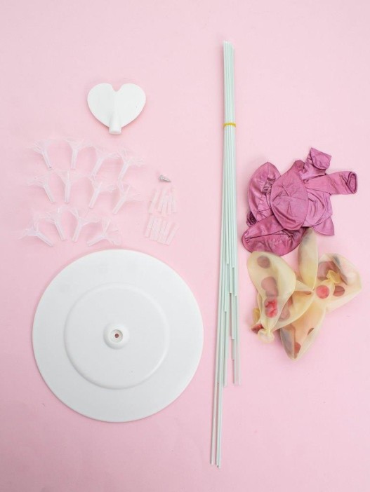 Набор воздушных шаров 11 шт. + стойка 110 см &quot;Clear glitter balloons&quot;, red 