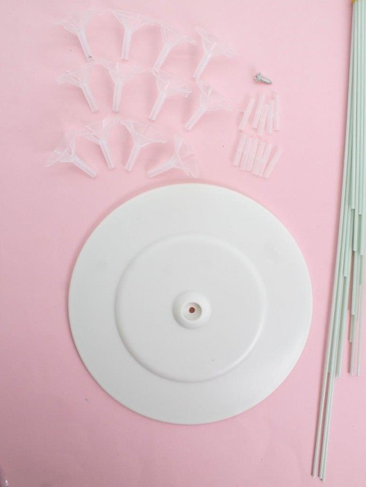 Набор воздушных шаров 11 шт. + стойка 110 см &quot;Clear glitter balloons&quot;, red 