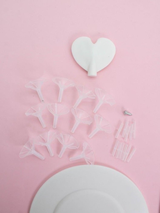 Набор воздушных шаров 11 шт. + стойка 110 см &quot;Clear glitter balloons&quot;, red 