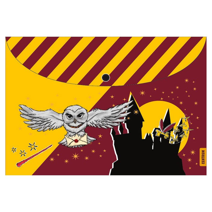 Папка-конверт на кнопке А4 &quot;Сова&quot;, 160 мкм, пластик 