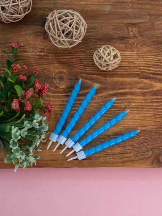 Набор свечей 10 шт. "Happy moments", blue (9 см) 