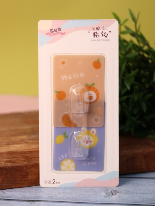 Крючок на липучке «Square fruit» 2шт, mix color 