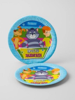 Набор бумажных тарелок 6 шт. "Союзмультфильм. Простоквашино" (d=180 мм)