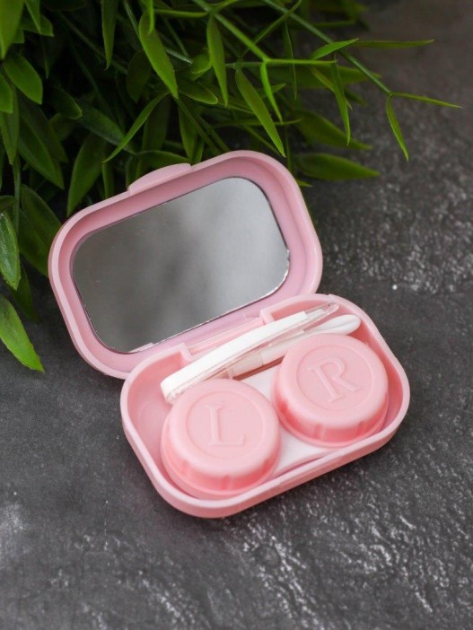 Контейнер для линз «Classic horizontal», pink 