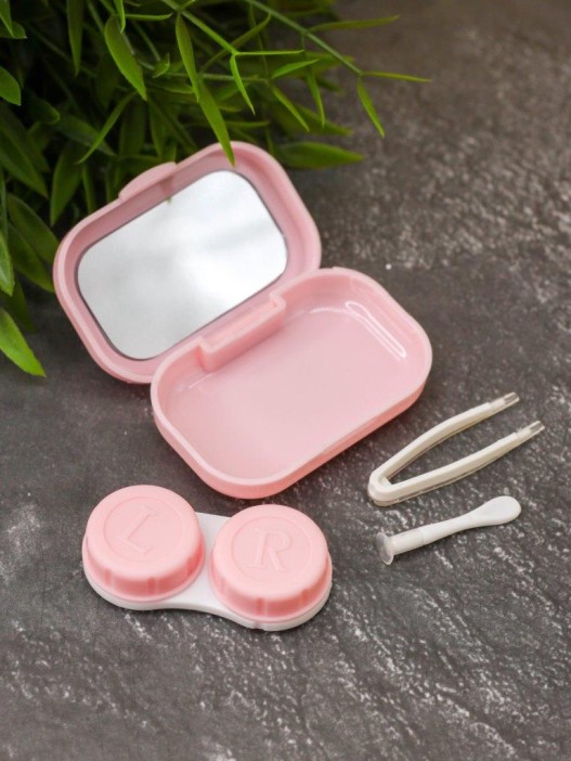 Контейнер для линз «Classic horizontal», pink 