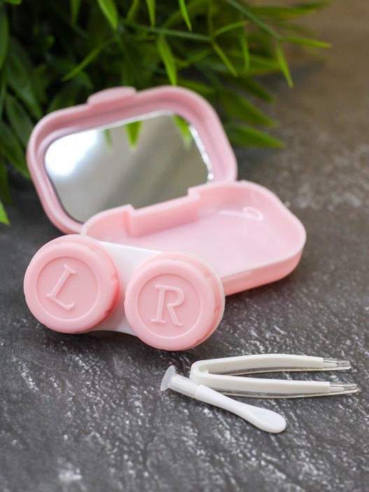 Контейнер для линз «Classic horizontal», pink 