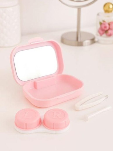Контейнер для линз "Classic horizontal", pink