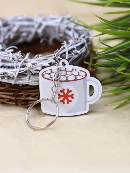 Брелок ECO из дерева &quot;Время ароматного какао&quot; 