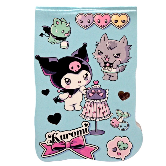 Блокнот фигурный А7 "Куроми-4", 40л, на скрепке, тиснение серебряной фольгой 