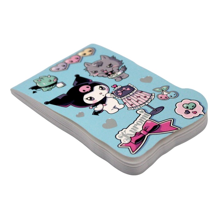 Блокнот фигурный А7 "Куроми-4", 40л, на скрепке, тиснение серебряной фольгой 