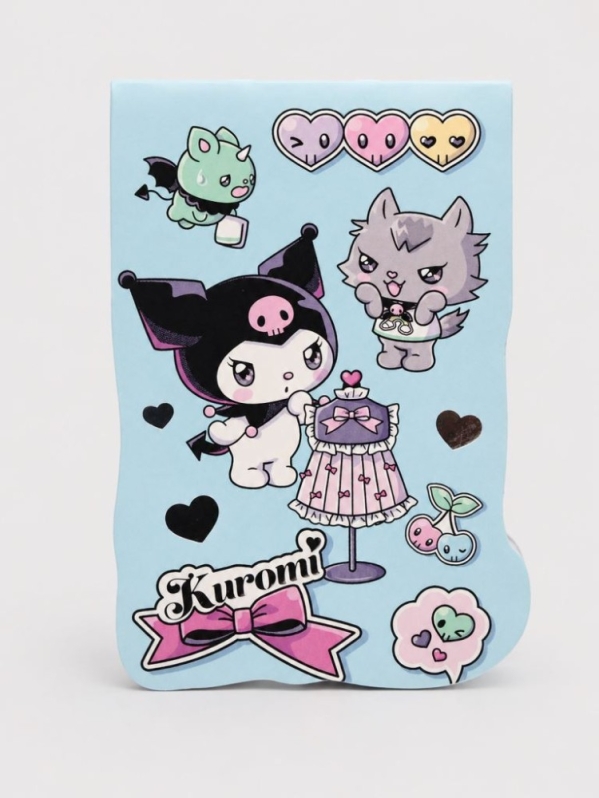 Блокнот фигурный А7 "Куроми-4", 40л, на скрепке, тиснение серебряной фольгой