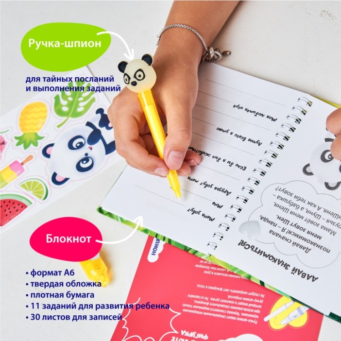 Игровой набор блокнот и ручка-шпион  &quot;Мои секретики. Панда&quot; 