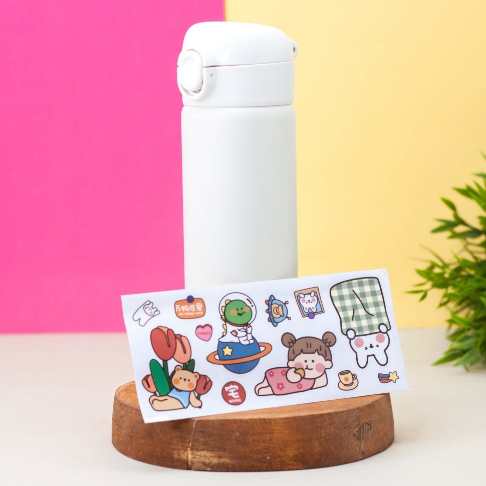Термос "Classic + sticker", 380 ml (white)