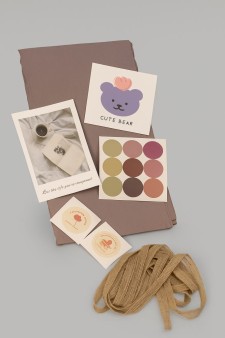 Упаковочный набор д/подарков (2 листа+лента+открытка+5 наклеек) "Natural balance",40x50см