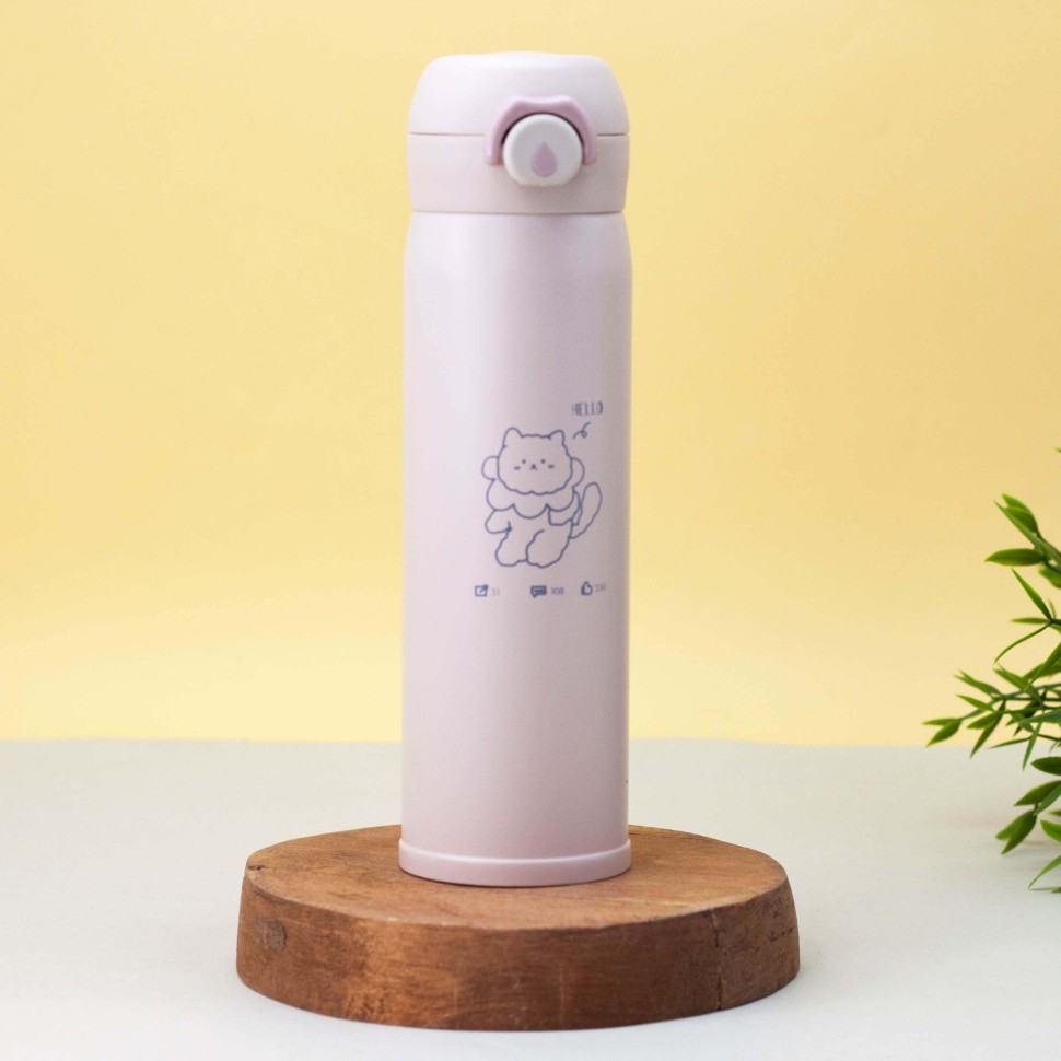 Термос "Walking cat", pink (460 ml)