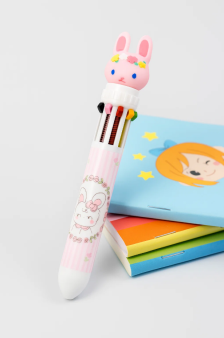 Разноцветная ручка 10 в 1 "Cotton Rabbit, pink pen"