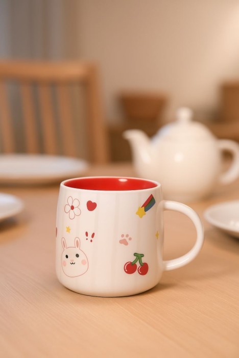 Кружка «Kid hare», white-red 