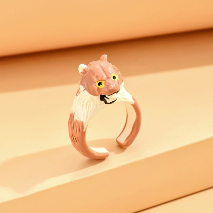 Кольцо акриловое GIRLY &quot;Tiger&quot;, brown (d=1,7 см) 