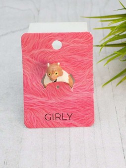 Кольцо акриловое GIRLY "Тигр", коричневое (d=1,7 см)