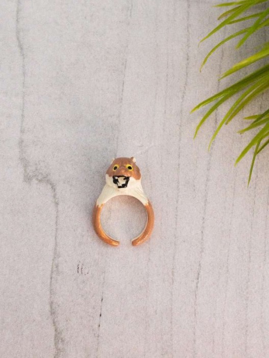 Кольцо акриловое GIRLY &quot;Tiger&quot;, brown (d=1,7 см) 