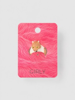 Кольцо акриловое GIRLY "Тигр", коричневое (d=1,7 см)