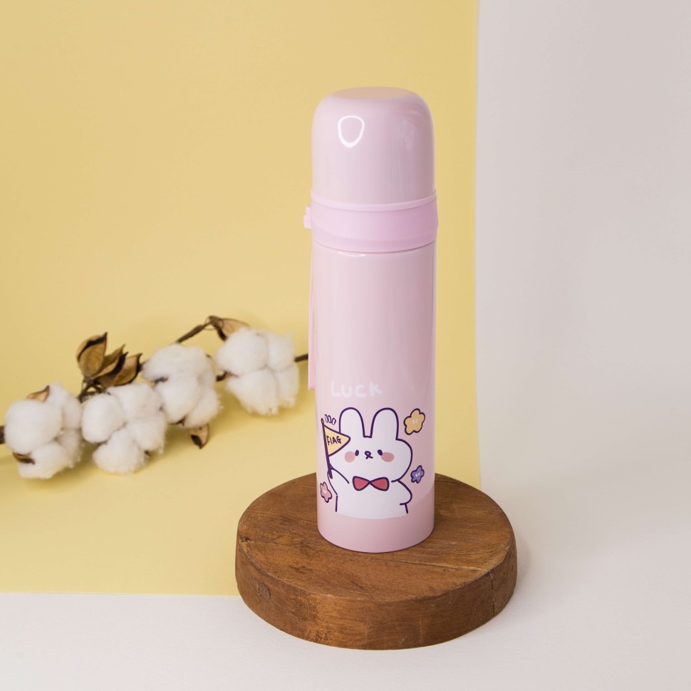 Термос "Cute luck hare", pink (500 ml)