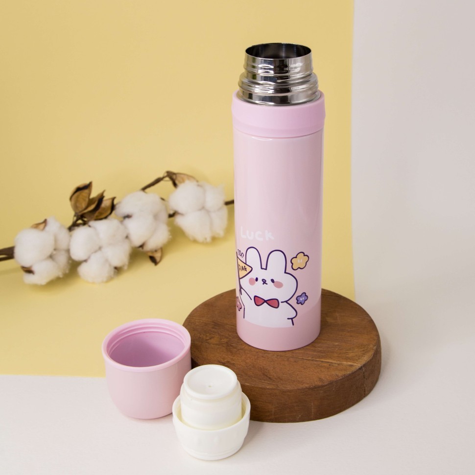 Термос "Cute luck hare", pink (500 ml)